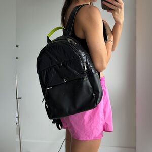 Black  Backpack with Neon Handle